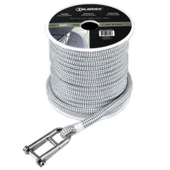 Talamex - Halyard Line with SS 316 Pin-shackle - White/Black  8mm - 01.920.902